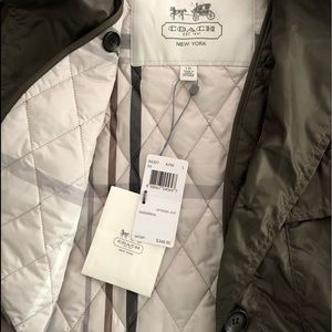 Coach Rain Jacket Quilted Plaid Lining NWT Beauty!